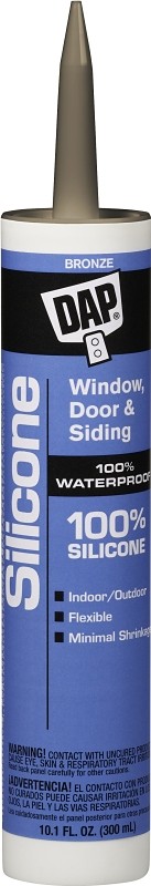 9.8 oz Dap 8647 Bronze 100% Silicone Window, Door, and Siding Sealant Pack of 12
