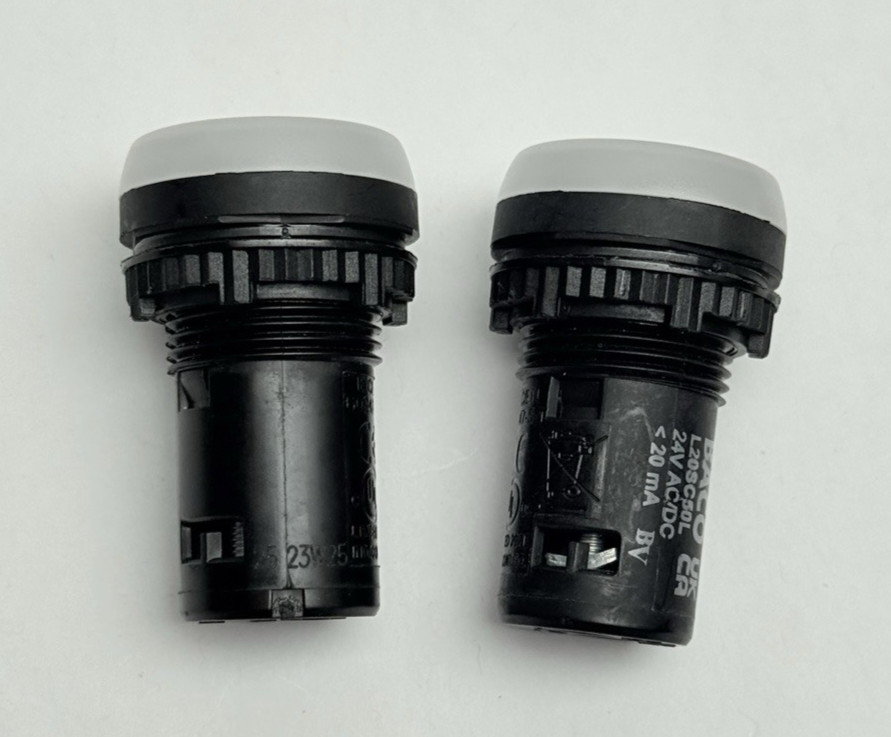 Lot Of 2, L20SC50L BACO Controls, Panel Mount Indicators, 24V, AC/DC