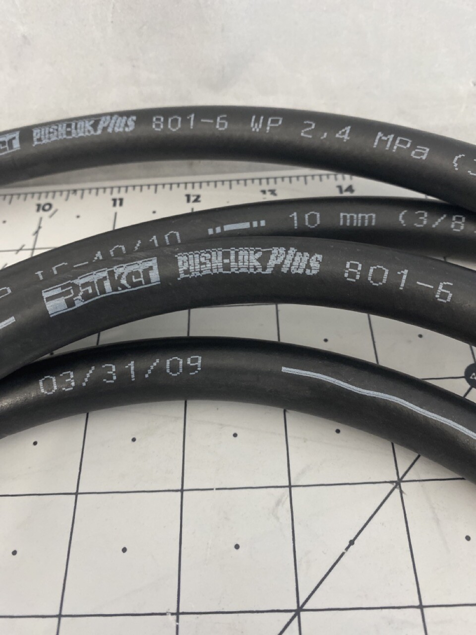 Parker Push-Lok Plus Hose w/ Connectors 10ft PN: 801-6-BLK Applied Materials