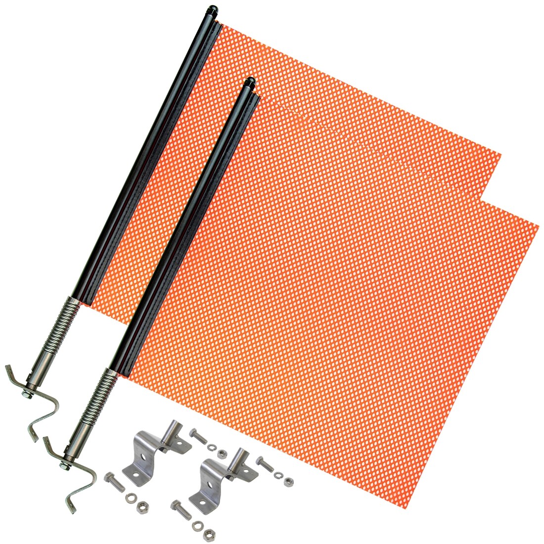 VULCAN Spring Warning Flag Kit – Universal Mounting Bracket – 18″, 2 Pack – Mesh