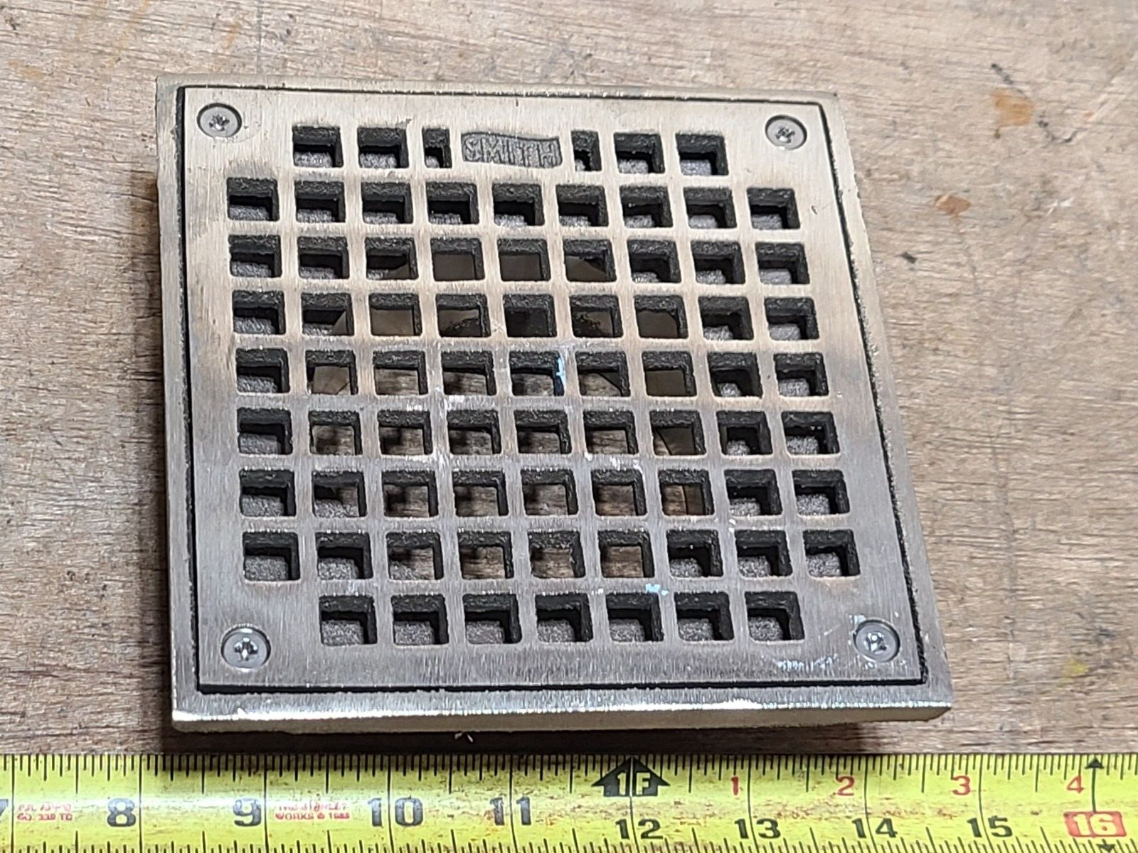 Jay R Smith Mfg. B06NB 6″ Sq uare Nickel Bronze Grate Floor Drain w/ Screws