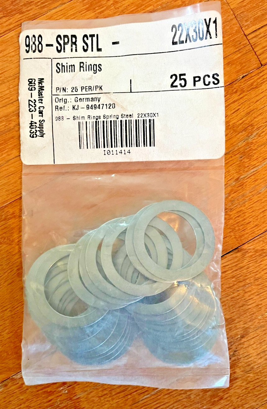 Mix Lot McMaster Carr 988-SPR STL Shim Rings
