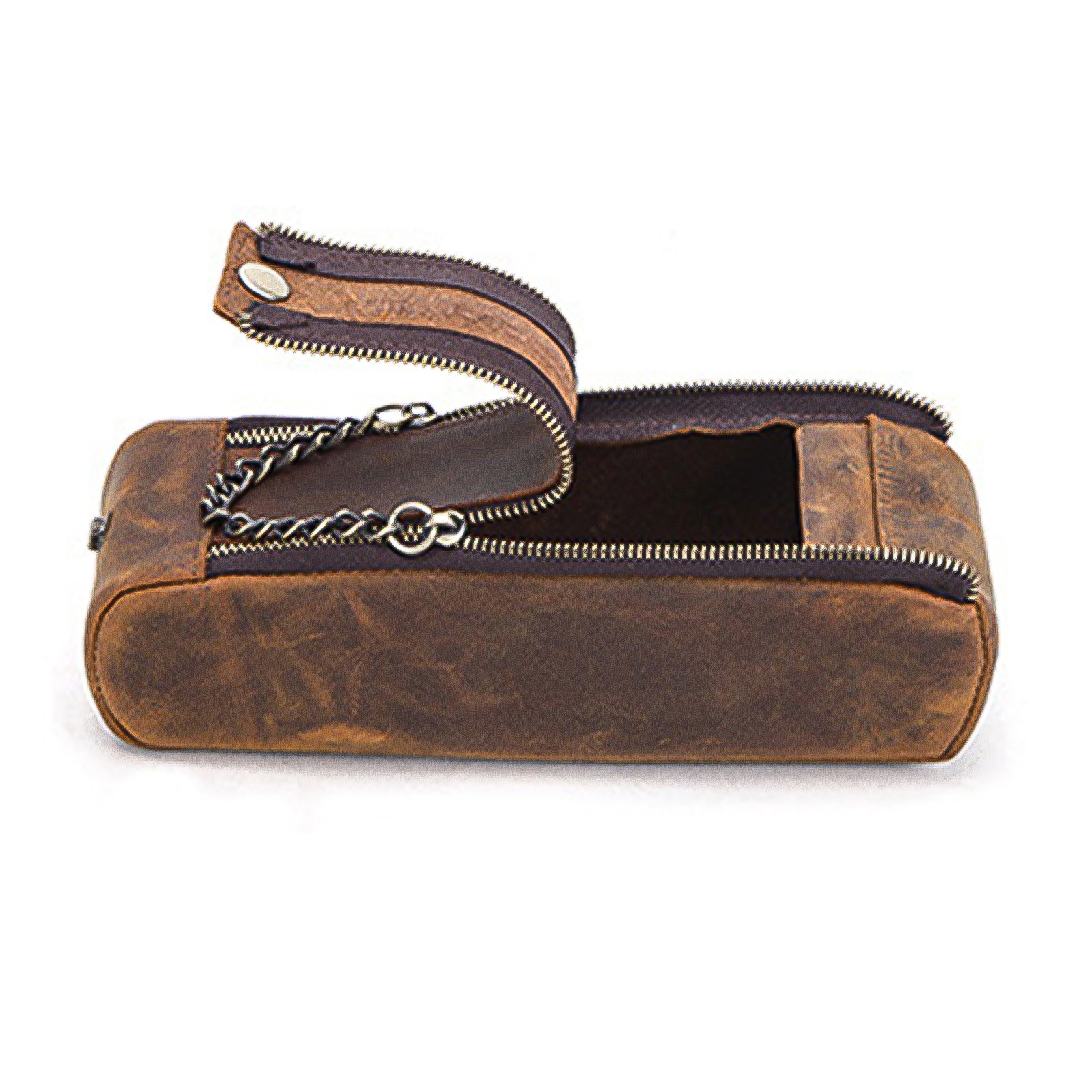 Retro Leather Cowhide Pen Case School Stationary Pencil Money Pouch Bags