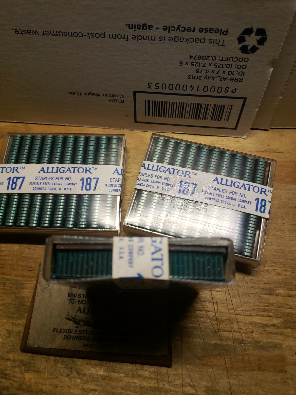 (990)..ALLIGATOR STAINLESS STAPLES FOR S187 FASTENERS 50146…LOT OF 3 BOXES..
