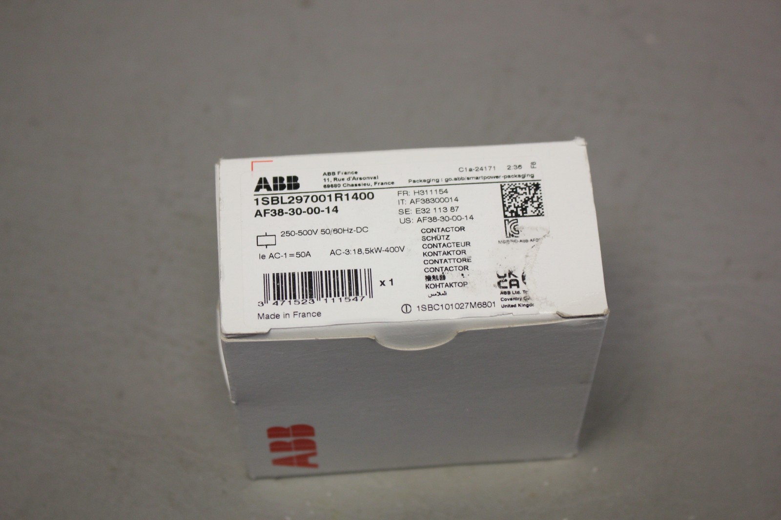 NEW ABB CONTACTOR 1SBL297001R1400 AF38-30-00-14 250-500V 50/60HZ