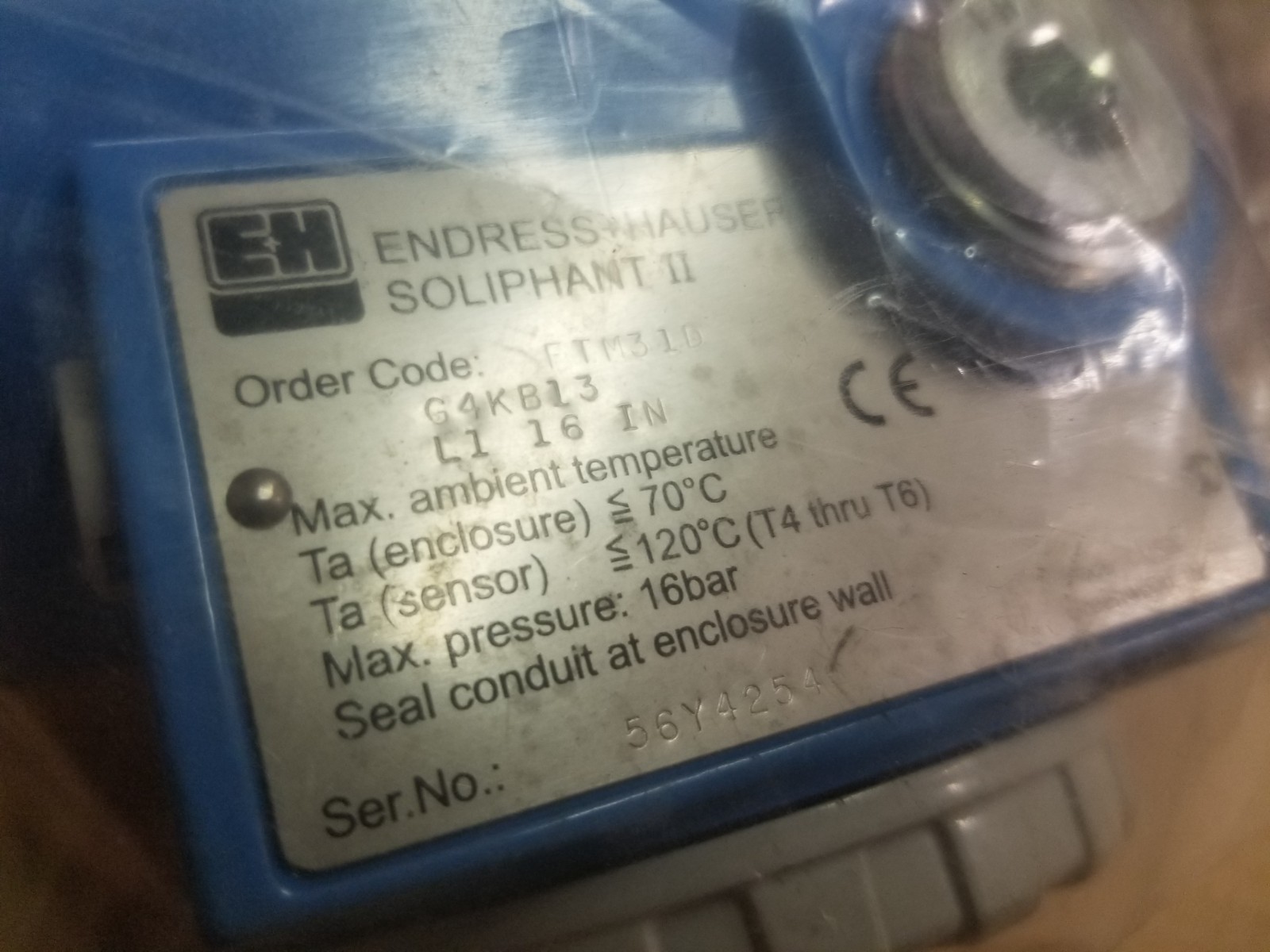 New Open Box Endress+Hauser Soliphant II FTM31D G4KB13 L1 16 IN 52105WVS