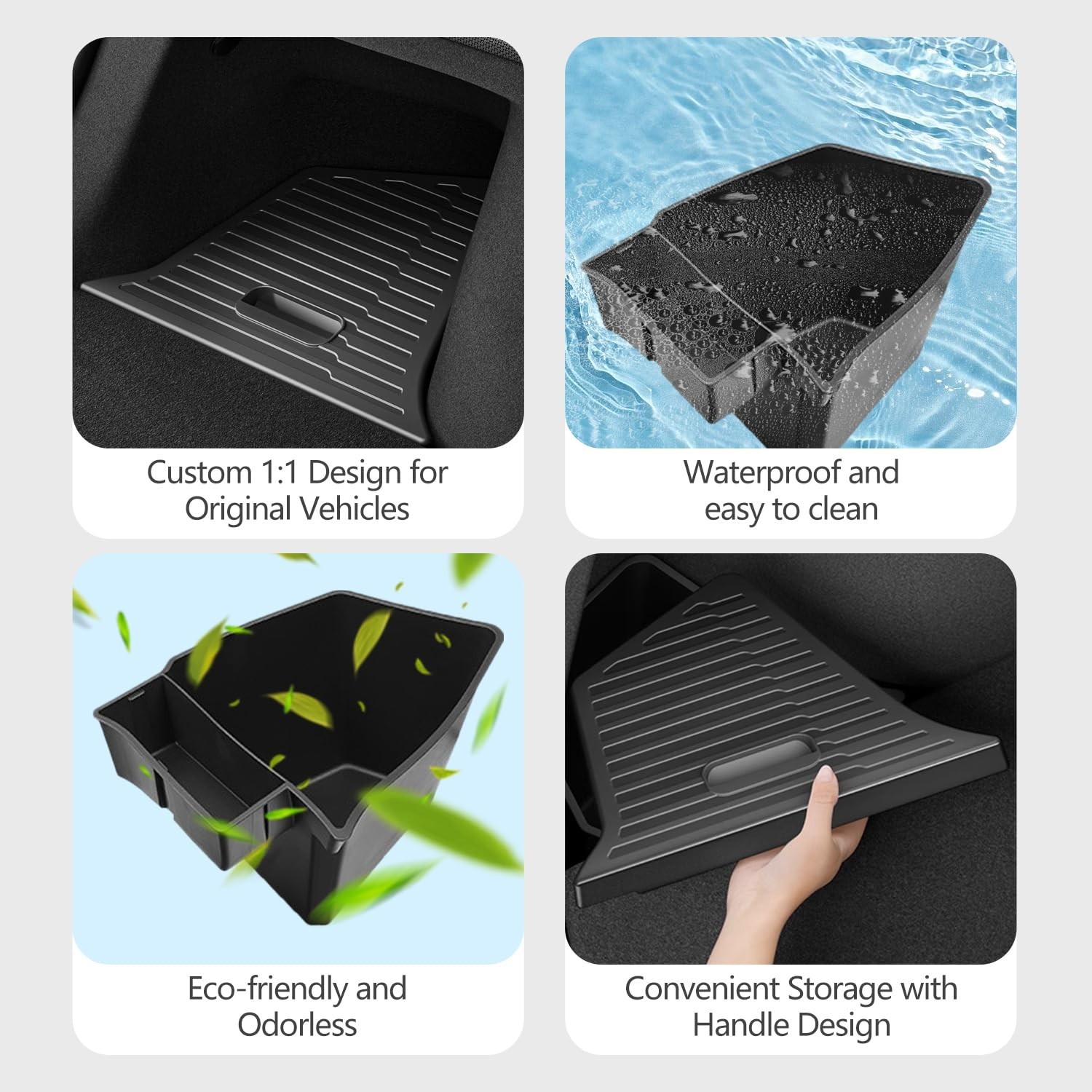 Bins with Lids for New Model Y Juniper 5 Seater Rear Trunk 2025-2026 Rear Sto…