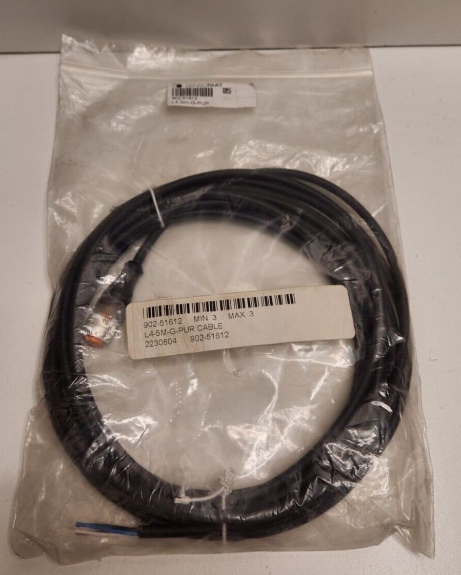 NEW OLD STOCK! SENSOPART 5 METER 4 PIN M12 CABLE 902-51612 L4-5M-G-PUR