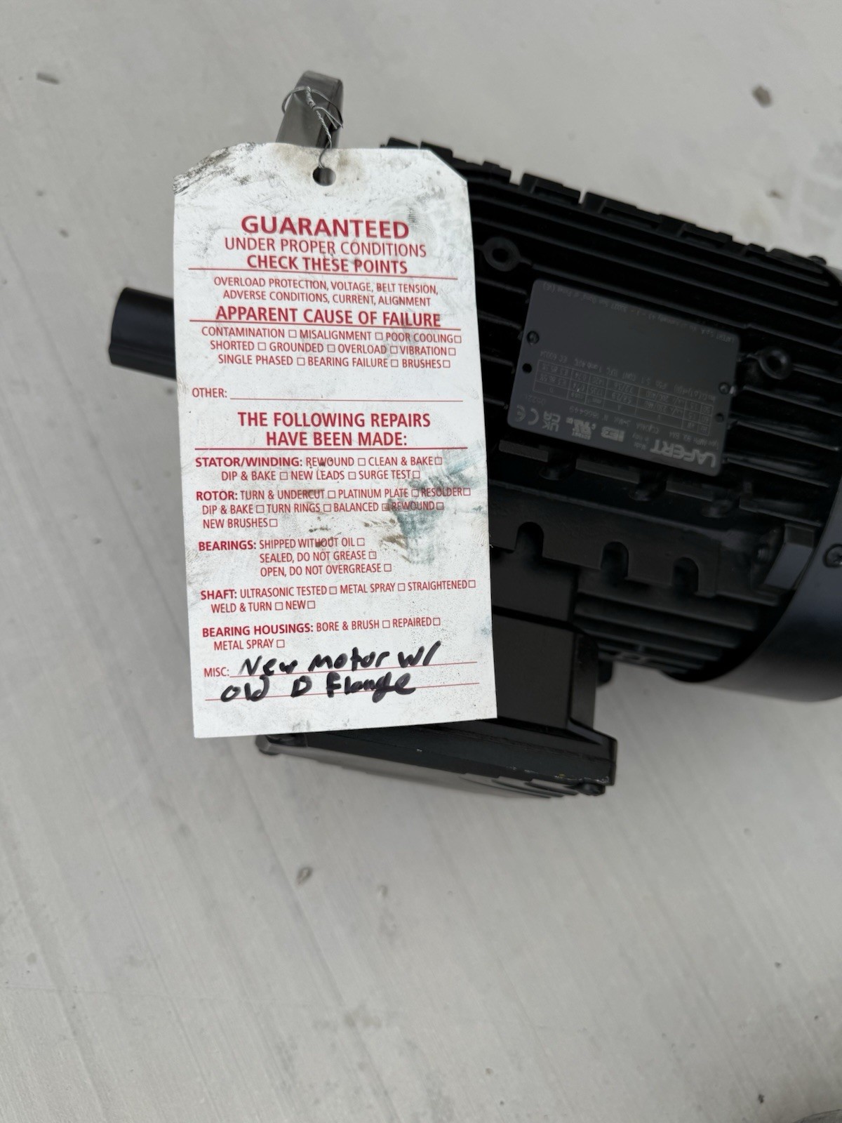 LAFERT 1.5KW 2.0HP ELECTRIC MOTOR AMPH90LBA4