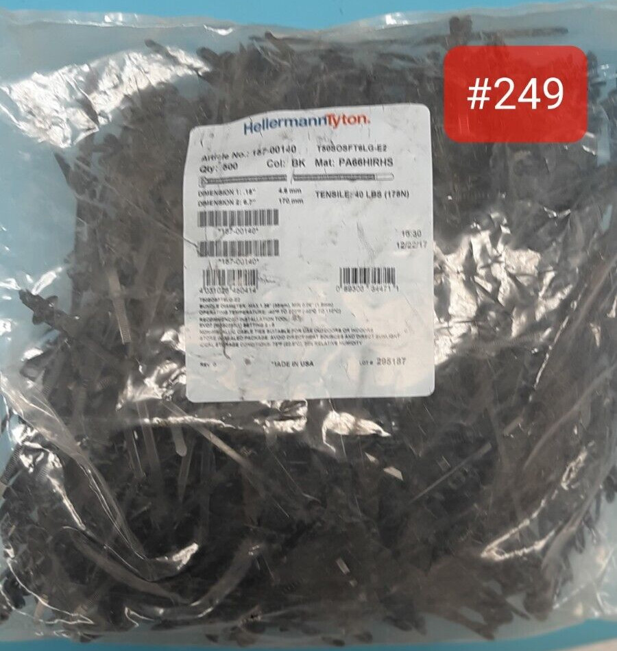 Hellermann Tyton 157-00140 (BAG OF 500) *NEW* Cable Tie Mounts Zip .18″ x 6.7″