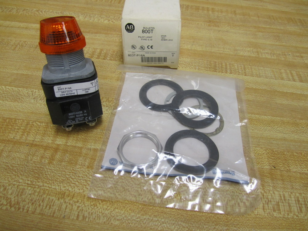 Allen Bradley 800T-P16A Amber Pilot Light 800TP16A Ser T w/800T-N326
