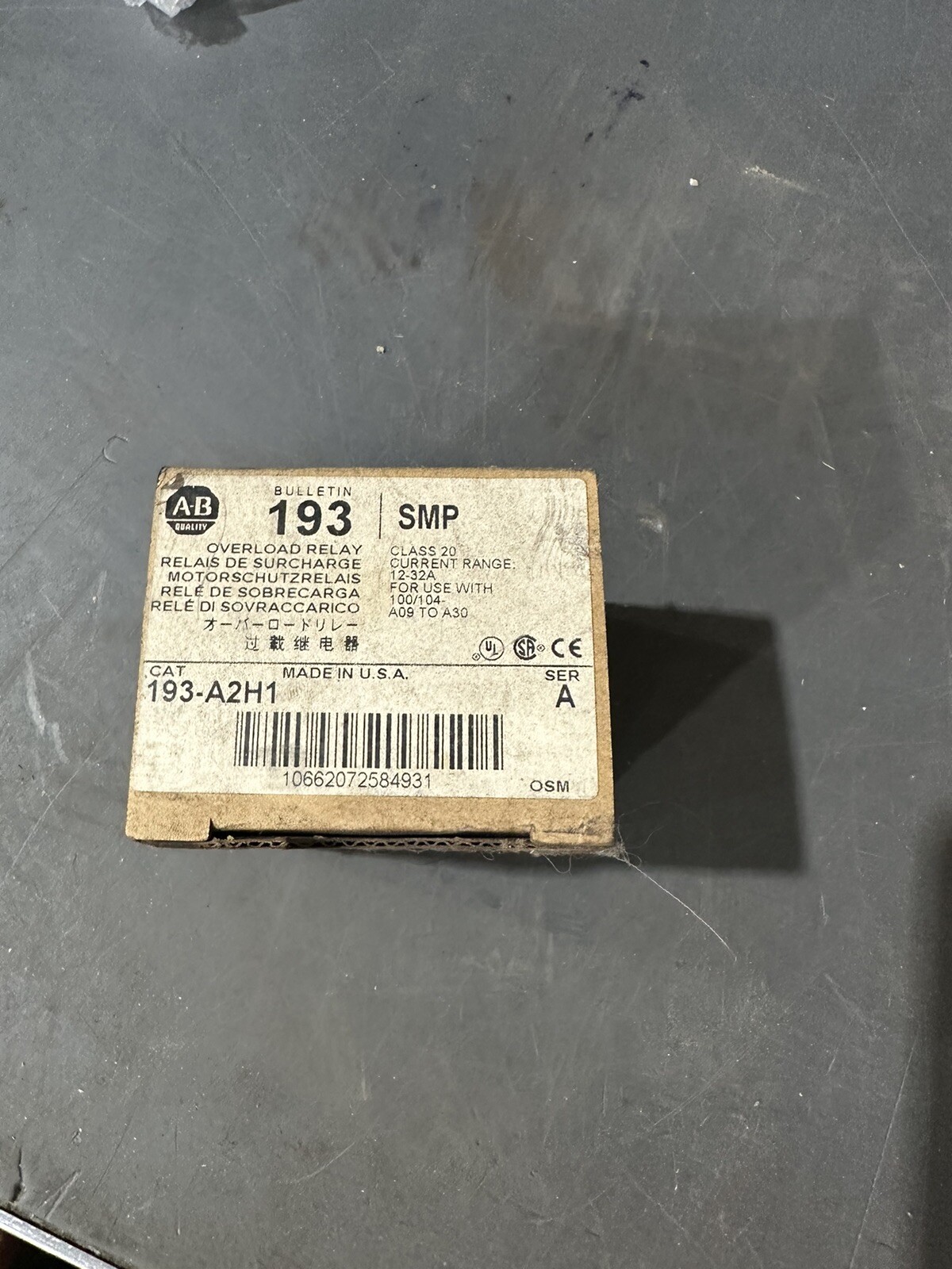 NEW A-B Allen Bradley 193-A2H1 Ser A Overload Relay 193A2H1 (SP16)