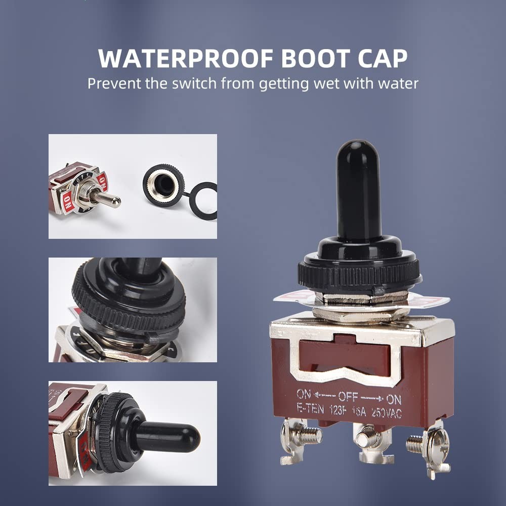 5PCS Waterproof Toggle Switch SPDT 3 Way 30A 12V DC Marine Car Boat ON Off