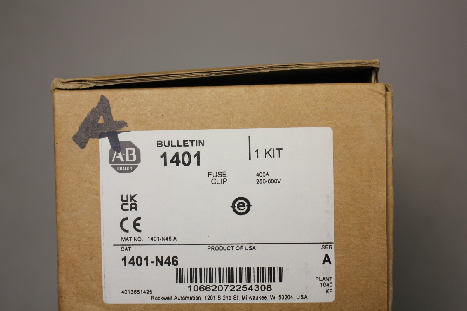 NEW ALLEN BRADLEY FUSE CLIP 1401-N46 SER. A