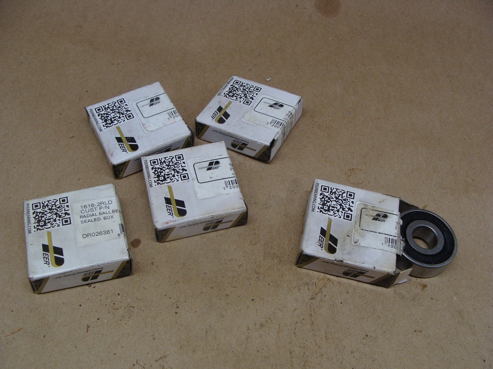 LOT OF 5 PEER 1621-2RLD RADIAL BALL BEARINGS 1/2 X 1-1/8 X 3/8