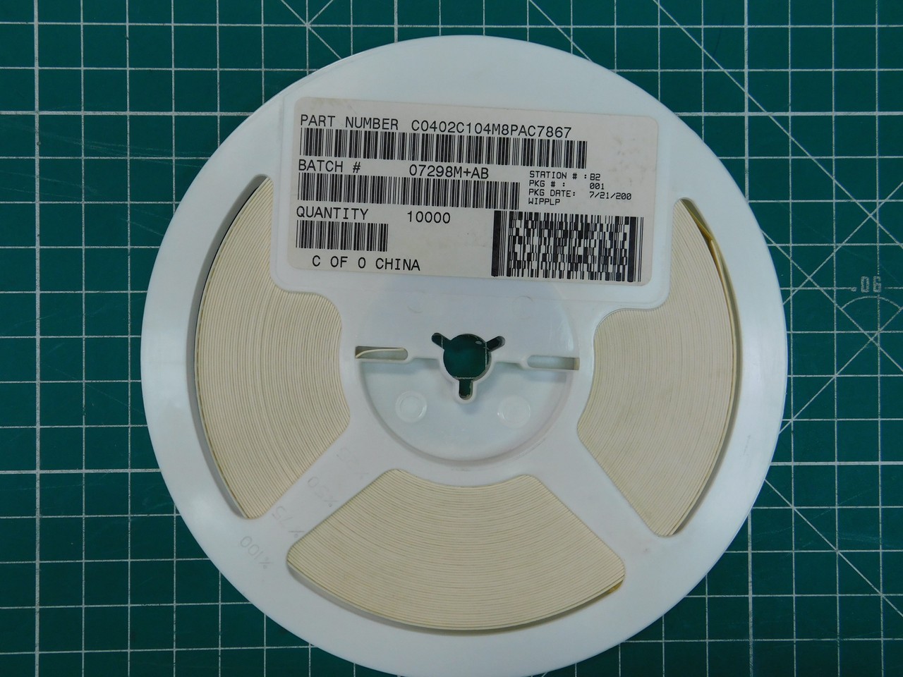 Lot of 20000 KEMET ELECTRONICS C0402C104M8PAC7867 X93986 CAP CER 0.1UF 10V X5R
