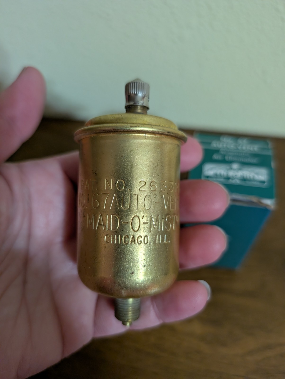 Maid O Mist Automatic Air Eliminator Auto-Vent No 67 Brass Finish 1/8″ Vtg