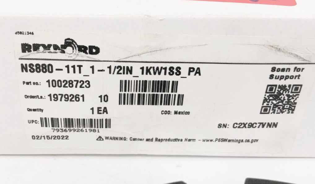 New Rexnord 10028723 TableTop Sprocket NS880-11T_1-1/2IN_1KW1SS_PA