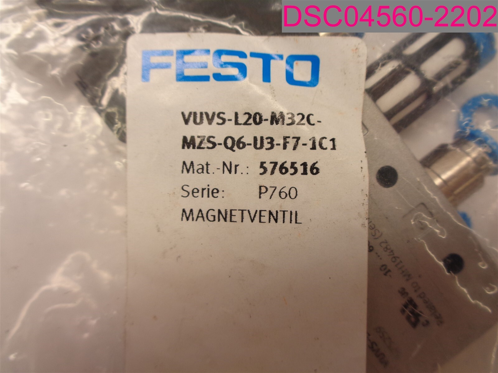 Festo VUVS-L20-M32C-MD-G18-F7 Solenoid Valve VUVS-L20-M32C-MZS-Q6-U3-F7-1C1