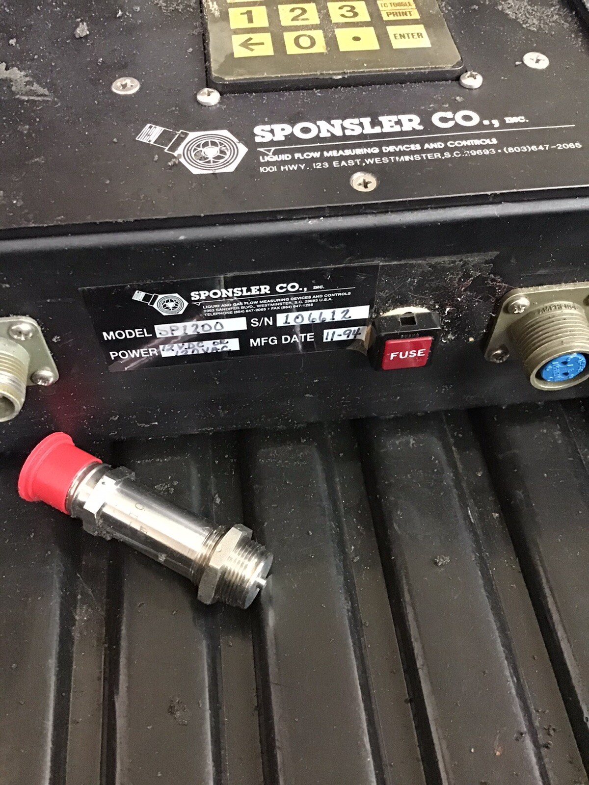 VINTAGE SPONSLER CO. Liquid Flow Meter Model SP1200 MFG DATE 11/94 (VR6)