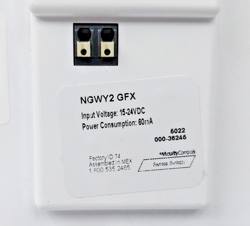 New Acuity Controls Gateway Graphic Touchscreen 15-24 VDC Input NGWY2 GFX