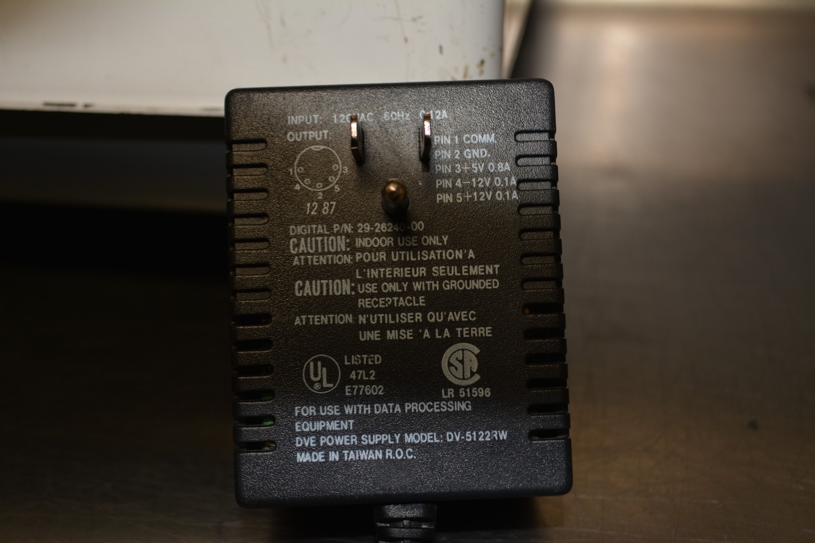 DIGITAL POWER SUPPLY 29-26240-00 FOR DATA PROCESSING EQUIPMENT 120VAC 60HZ 0.12A