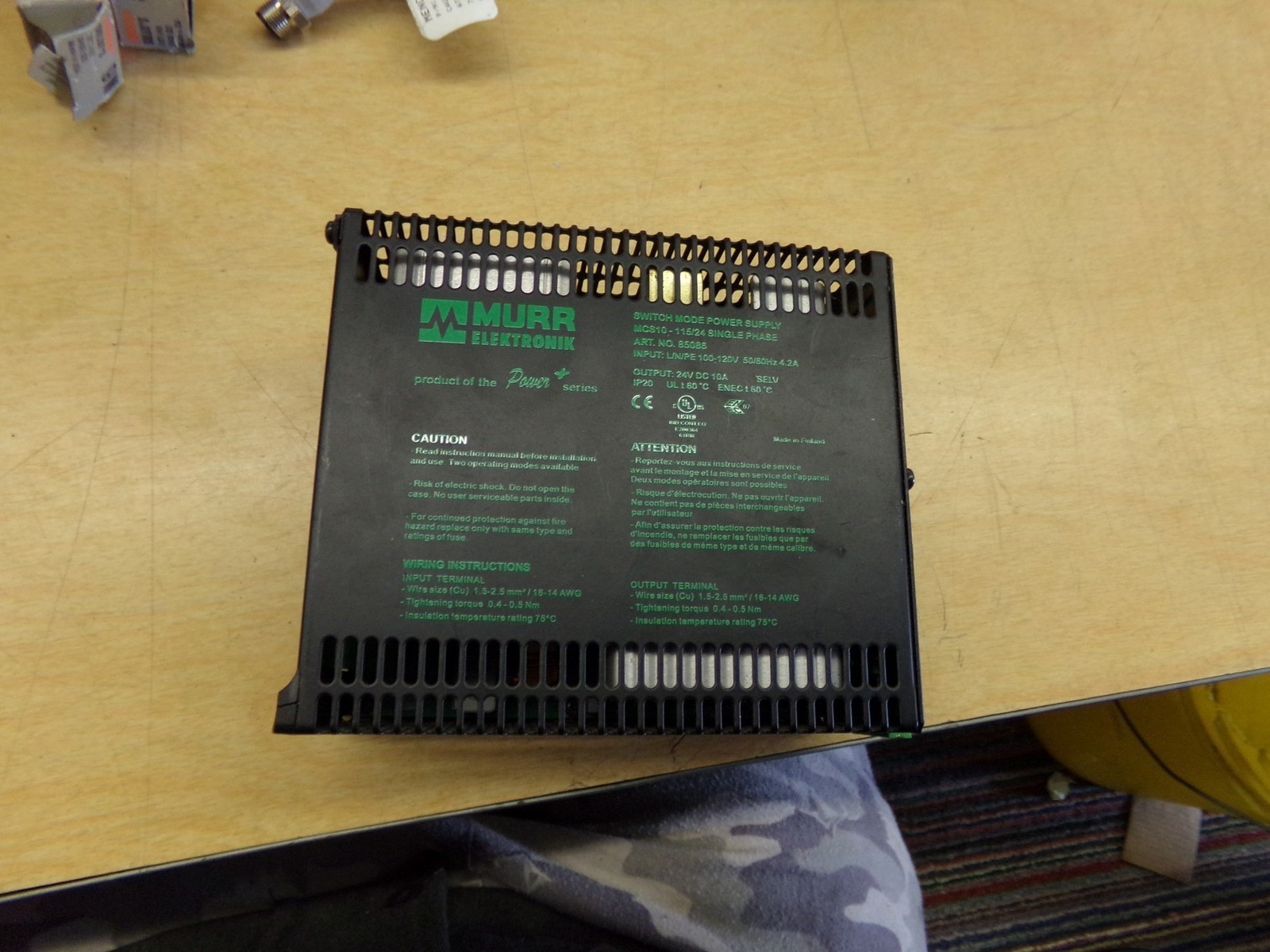 Murr Electronik MCS10-115/24 Single Phase Switch Mode Power Supply 85086