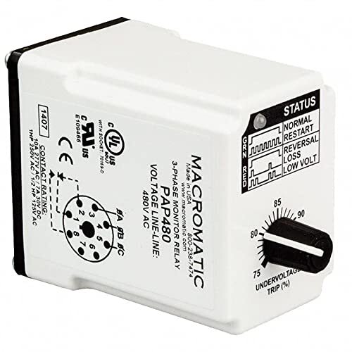 3 Phase Monitor Relay Spdt 240Vac 8 Pin