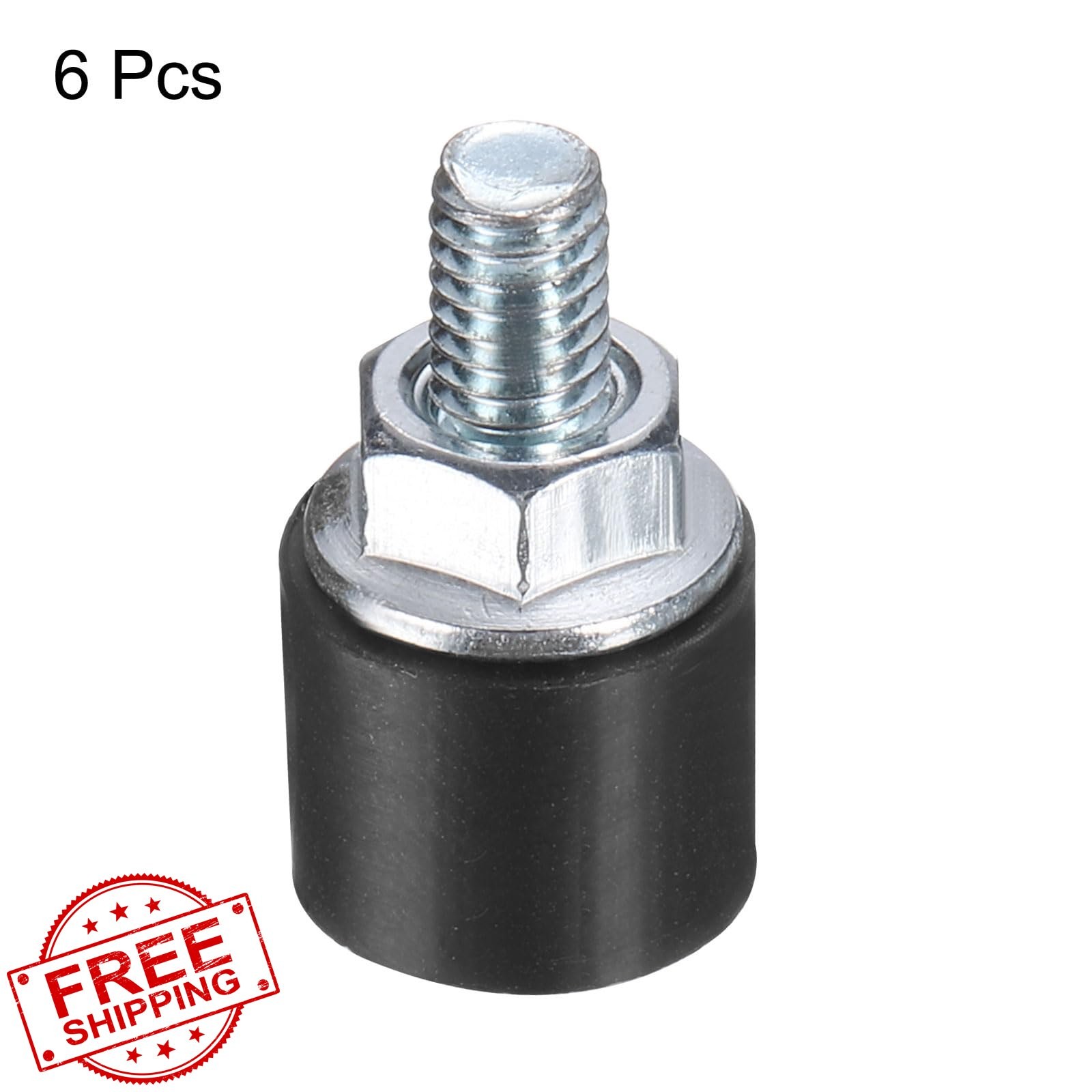 uxcell M4x10mm Rubber Isolator Mounts 6 Pcs M4 Nuts VD-D10*H8