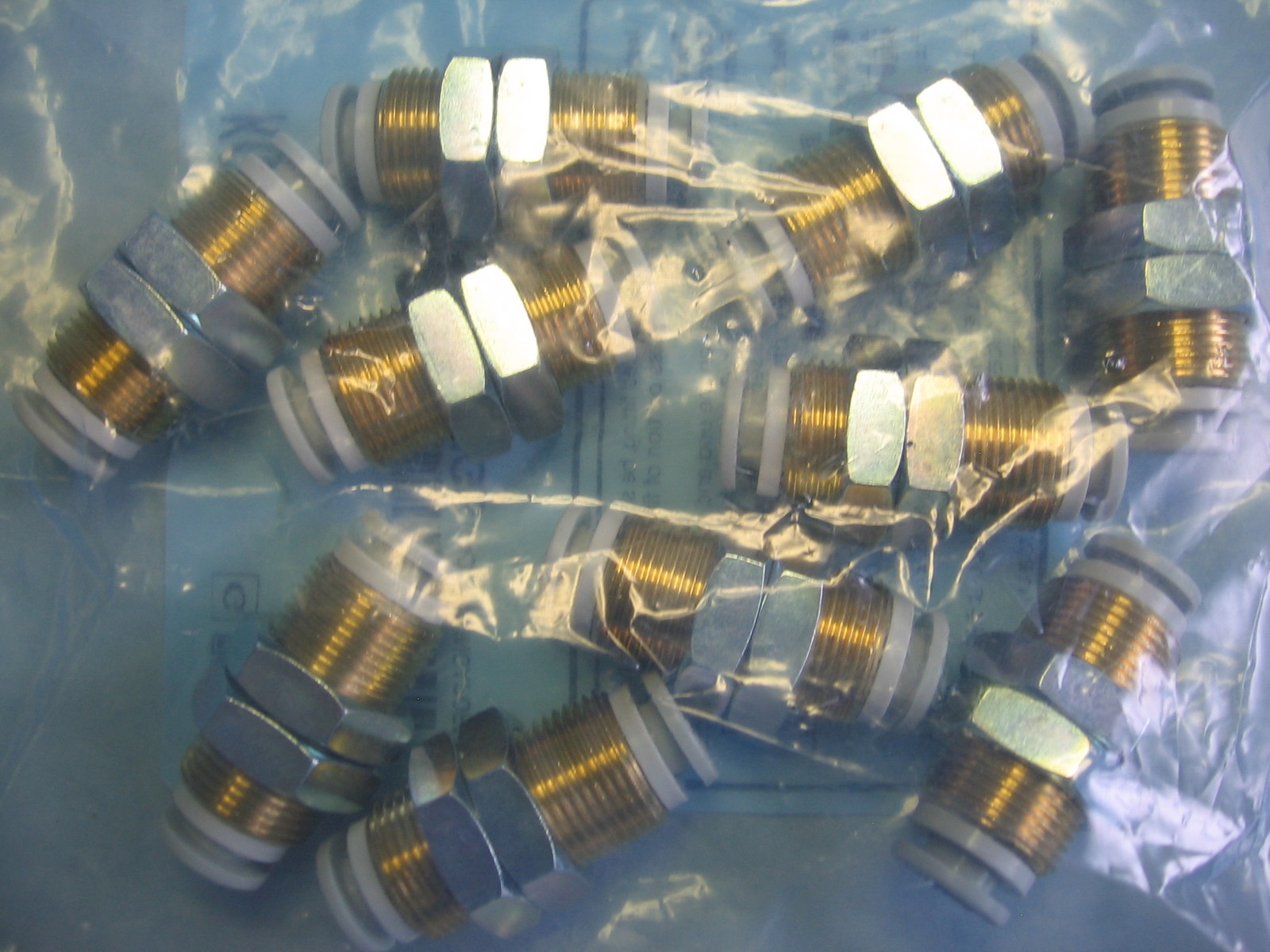 Bag of 10) SMC KQ2E06-00 Pneumatic One-Touch 6mm Tubing Bulkhead Union Fittings