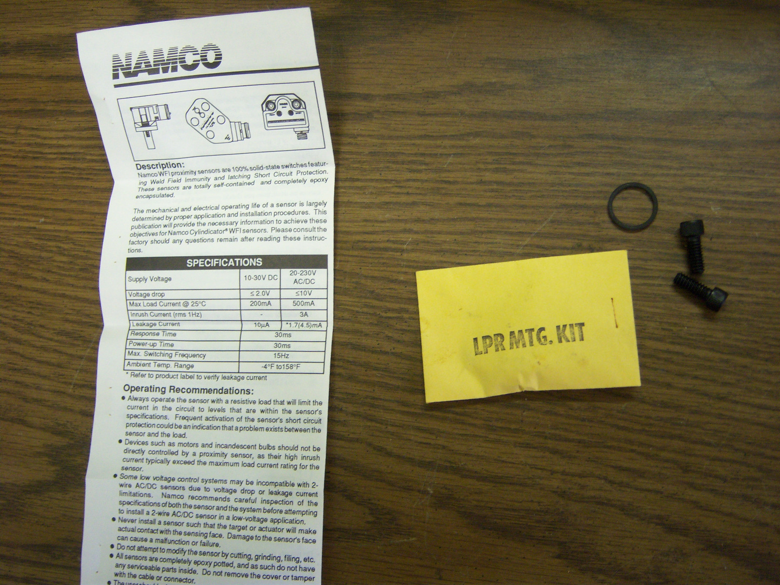 NAMCO CYLINDER SERIES LPR MTG. KIT NEW