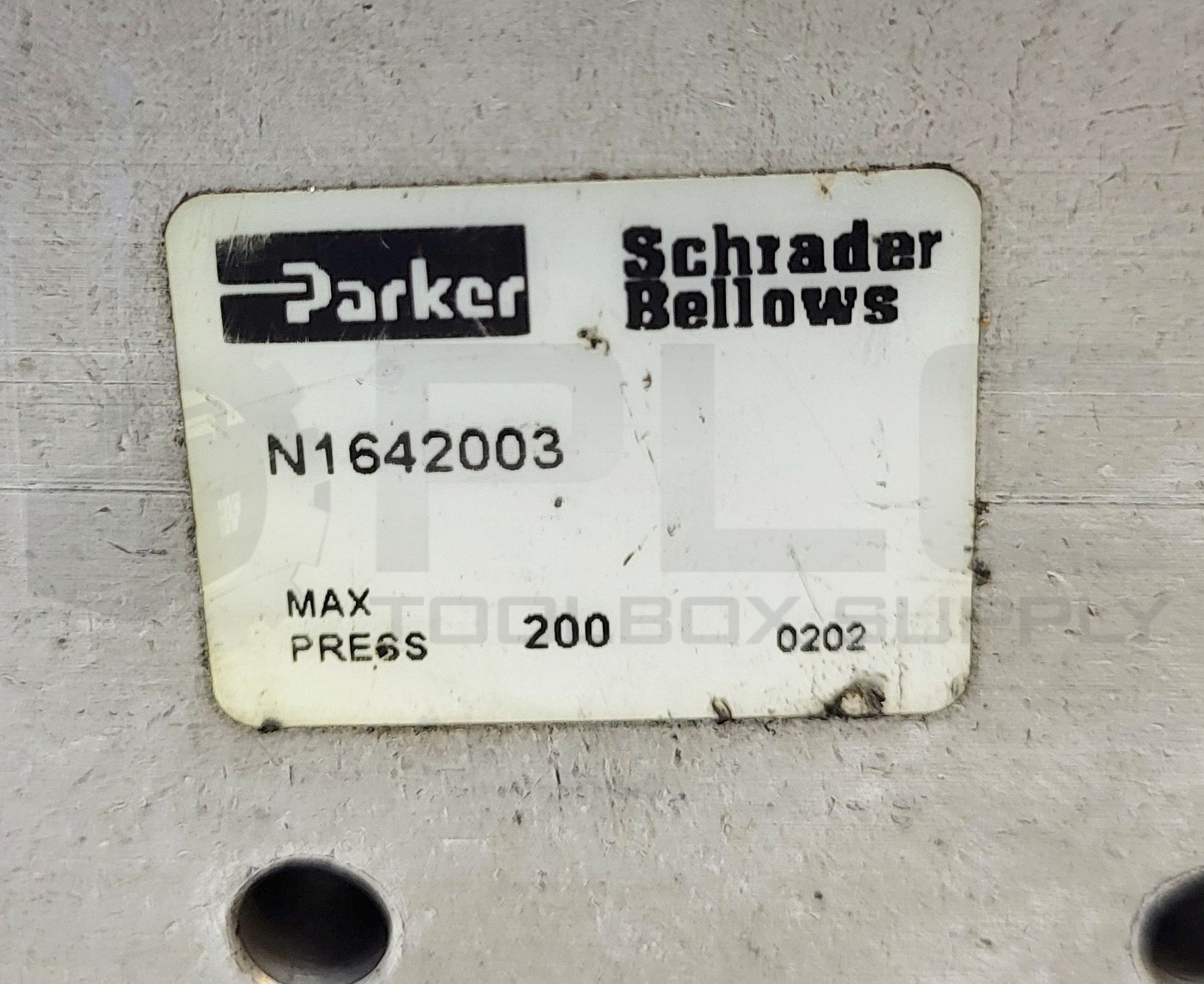 PARKER SCHRADER BELLOWS N1642003 SHUTTLE VALVE 1/4” 200PSI