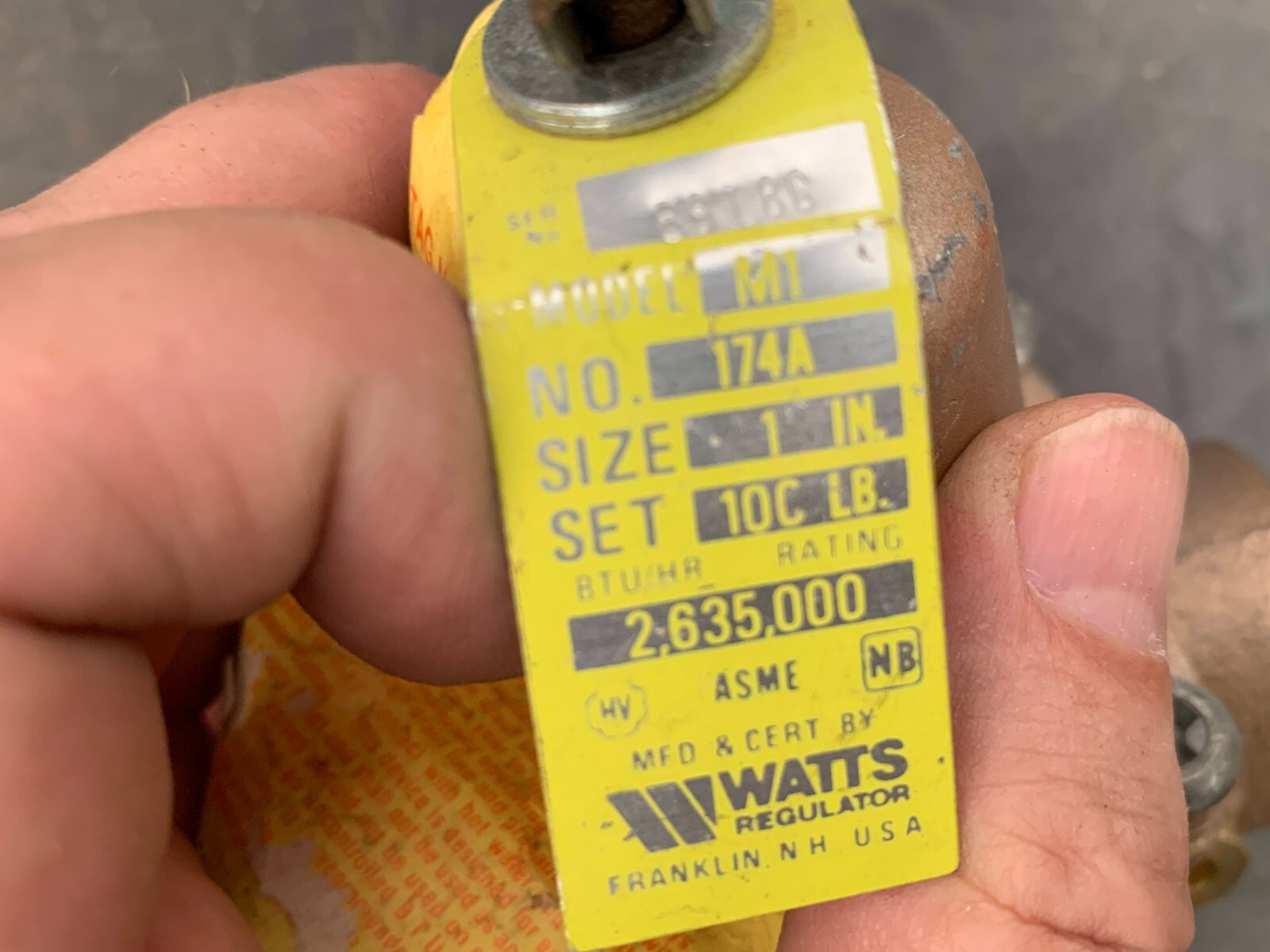 Watts Watts 1″ 10C LB P/N 174A 1″ 10C LB P/N 174A