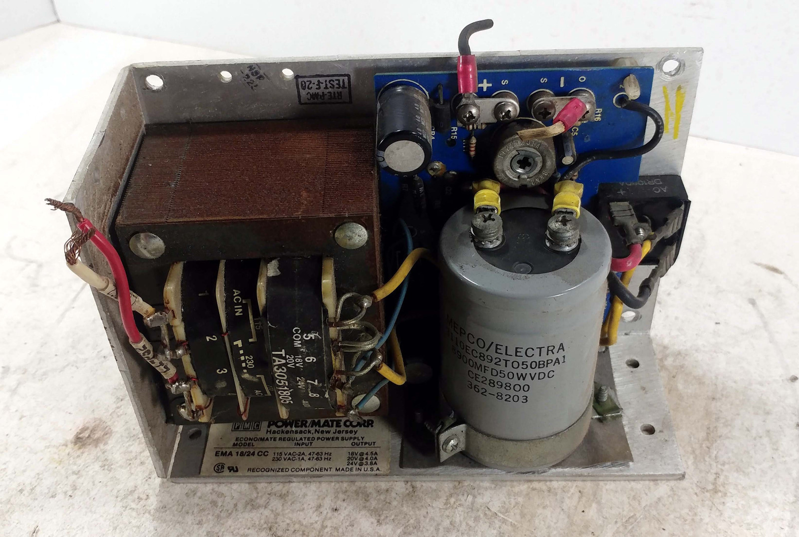 1 USED POWER/MATE CORP EMA 18/24 CC DC POWER SUPPLY ***MAKE OFFER***