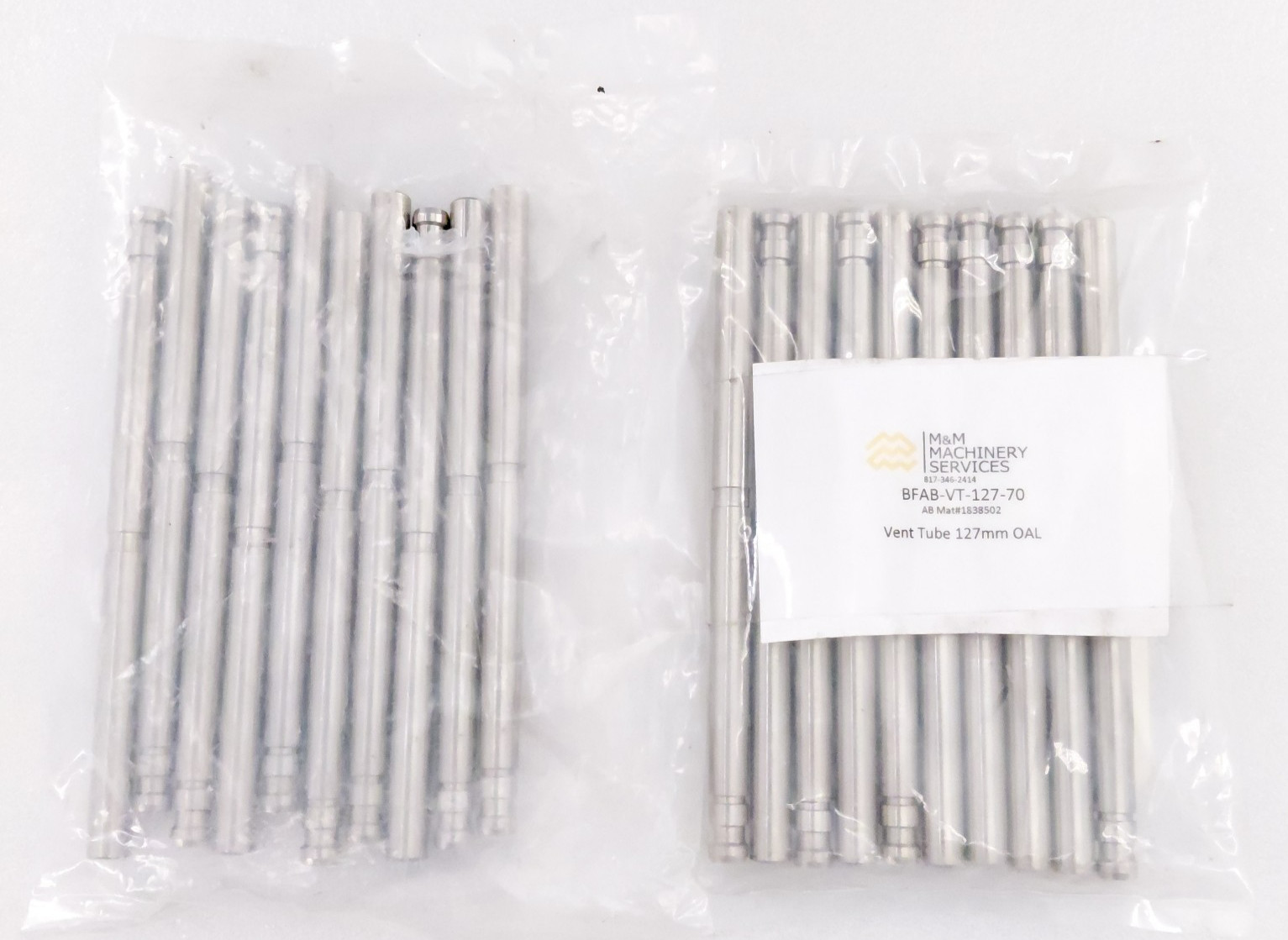 ( 20) M&M Machinery Services BFAB-VT-127-70 Vent Tube 127mm OAL Stainless Steel