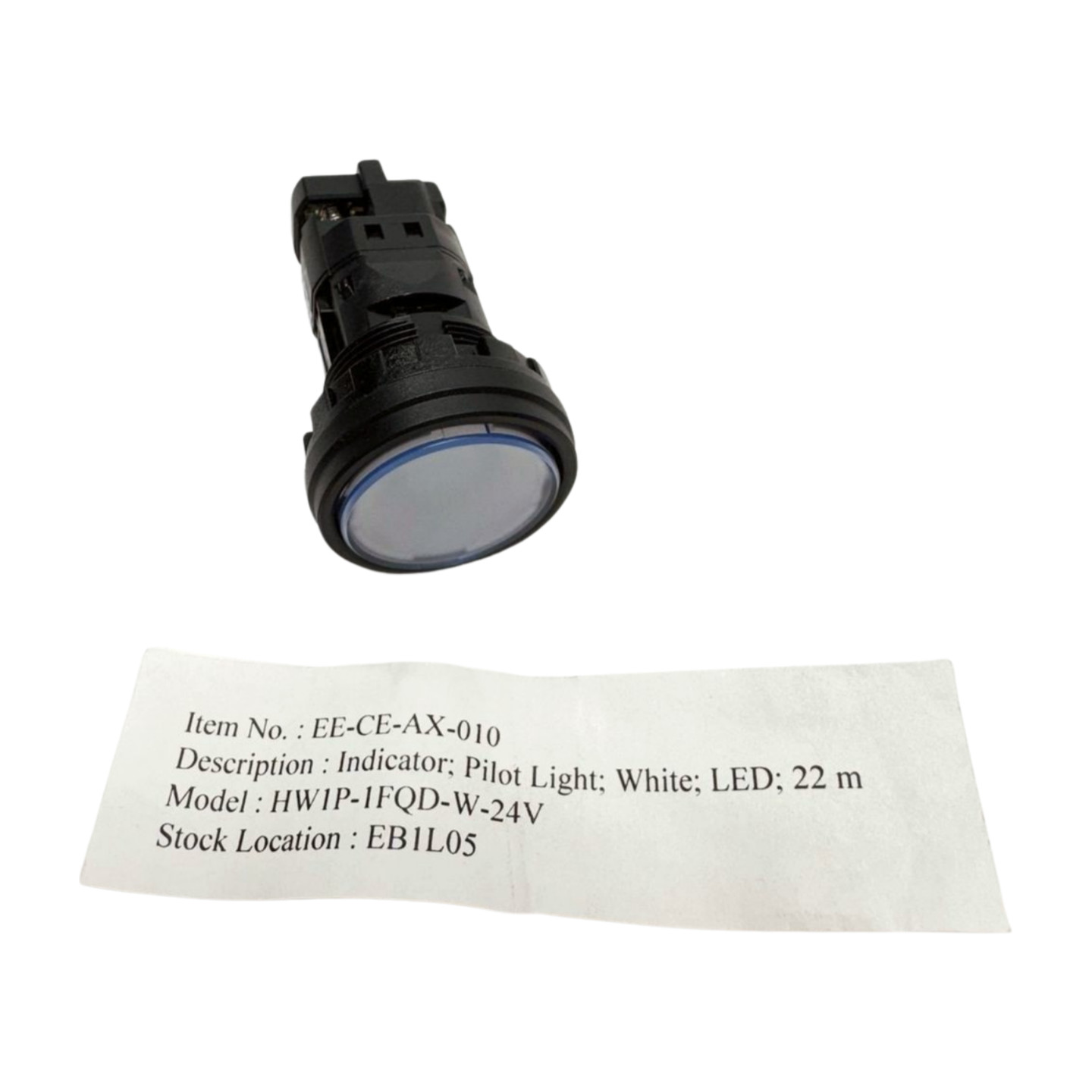 IDEC HW1P-1FQD-W-24V White LED Indicator Pilot Light, 22mm, 5-30V, 1W