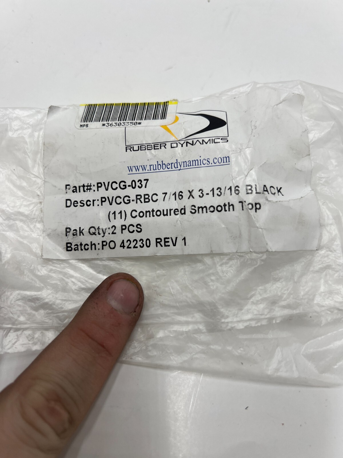 2 Pack of 2 RUBBER DYNAMICS Contoured Smooth Top PVC GRIP PVCG-037