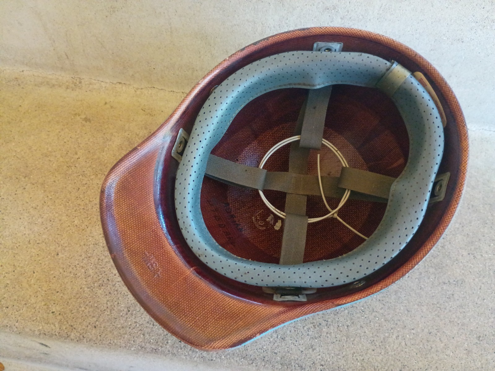 1960s MSA Skullgard Westinghouse industrial fiberglass safety hard hat