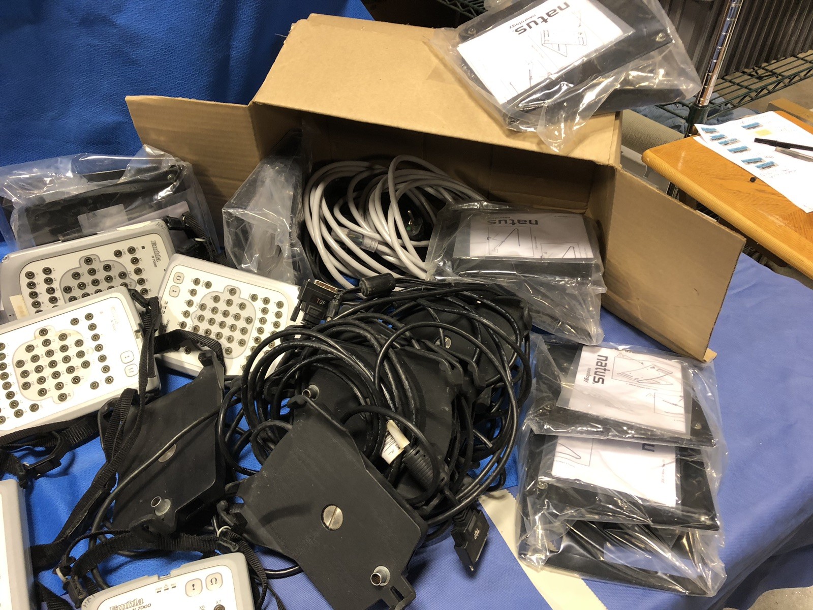 Embla Natus N7000 MDrive Consoles, Patient Units, Cradles, Cables – Used – 1 LOT