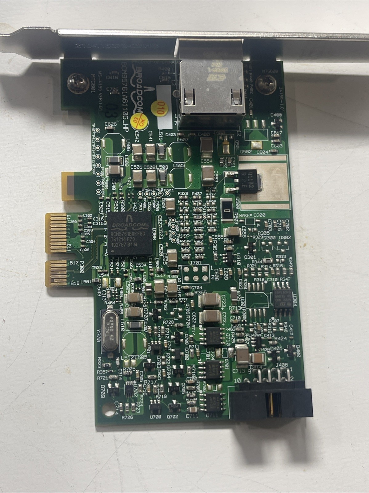 BROADCOM BCM95761A6110G PCIE DUAL-PORT GIGABIT ETHERNET NIC