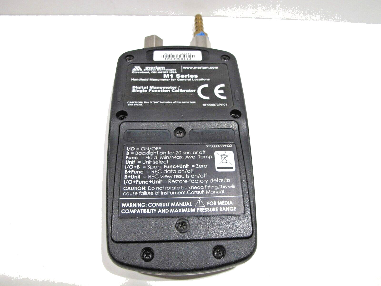 Meriam M1 Series ZM101-14-AN0775 Digital Pressure Calibrator