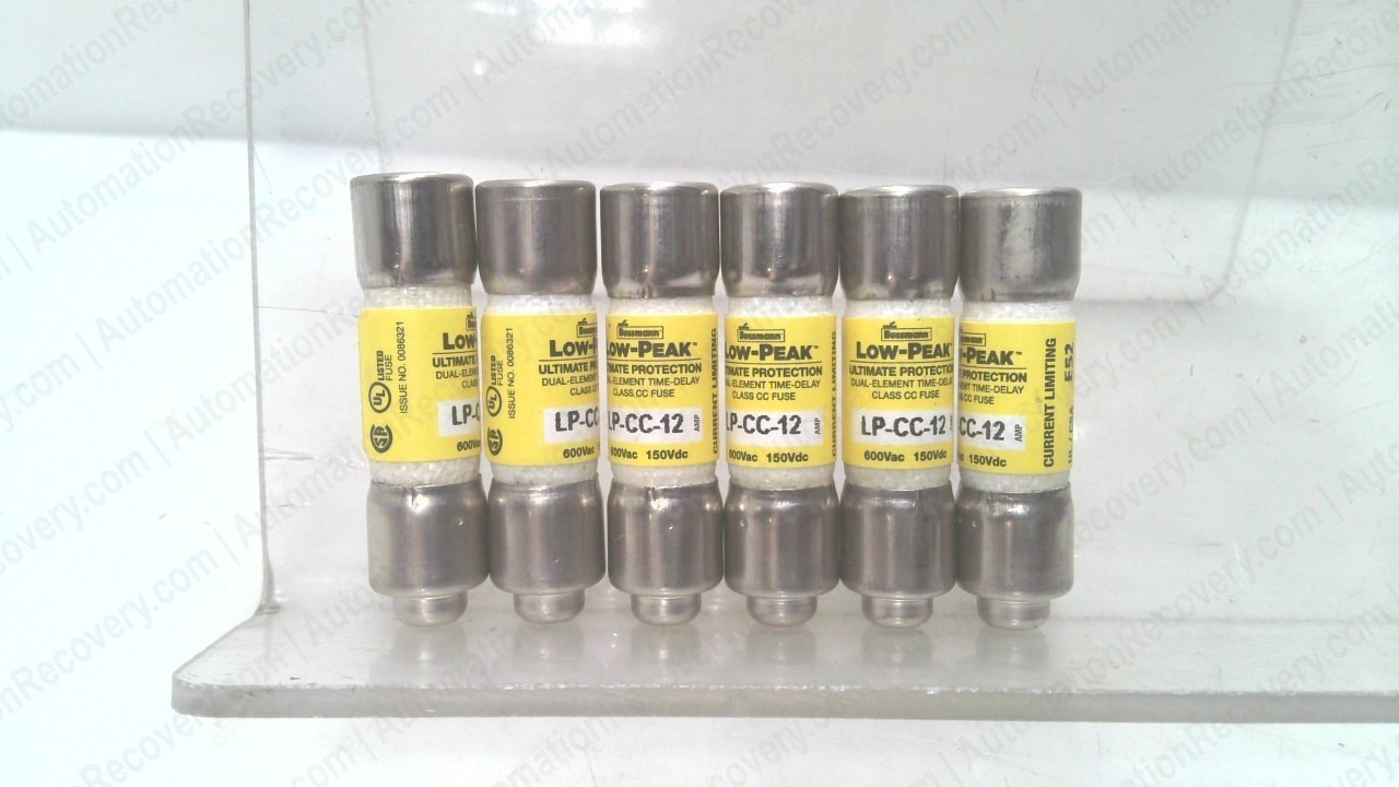 BUSSMANN LP-CC-12 UL CLASS CC FUSE PACK OF 6, NEW* #349297