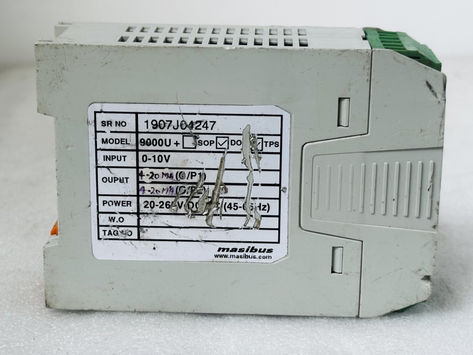MASIBUS 9000U+ Dual Output Signal Isolator 0-10V 4-20mA USED