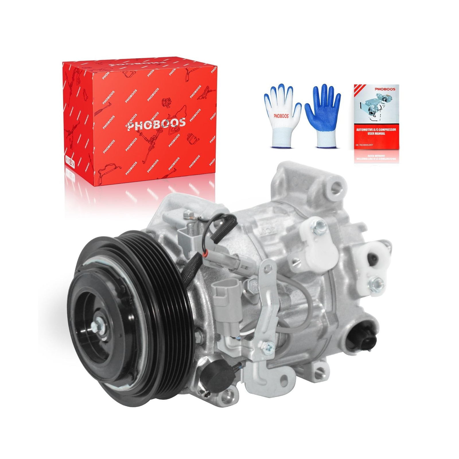 PHOBOOS A/C Compressor with Clutch Compatible with Toyota RAV4 2013-2018 L4 2…