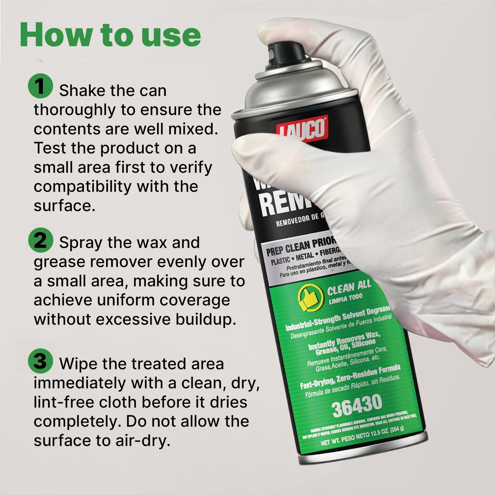 LAUCO Wax & Grease Remover Spray 13 oz, Pack of 2, Automotive Paint Prep