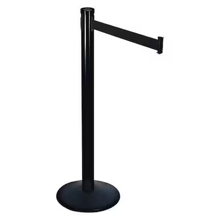 Retracta-Belt 301Ba-Bk Barrier Post With Belt, Black, 10 Ft Length, 40 In Post