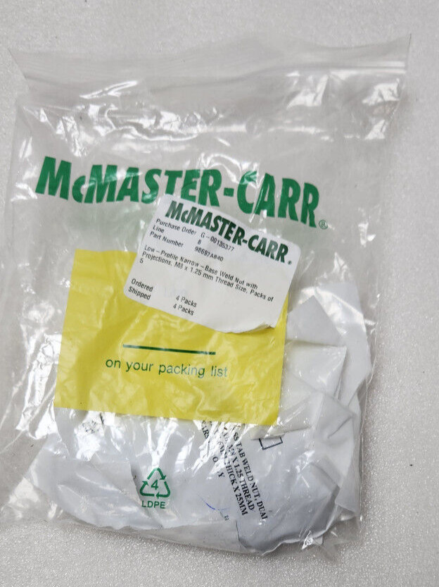 (4) 10Pack of McMaster-Carr Weld nuts #98697A840