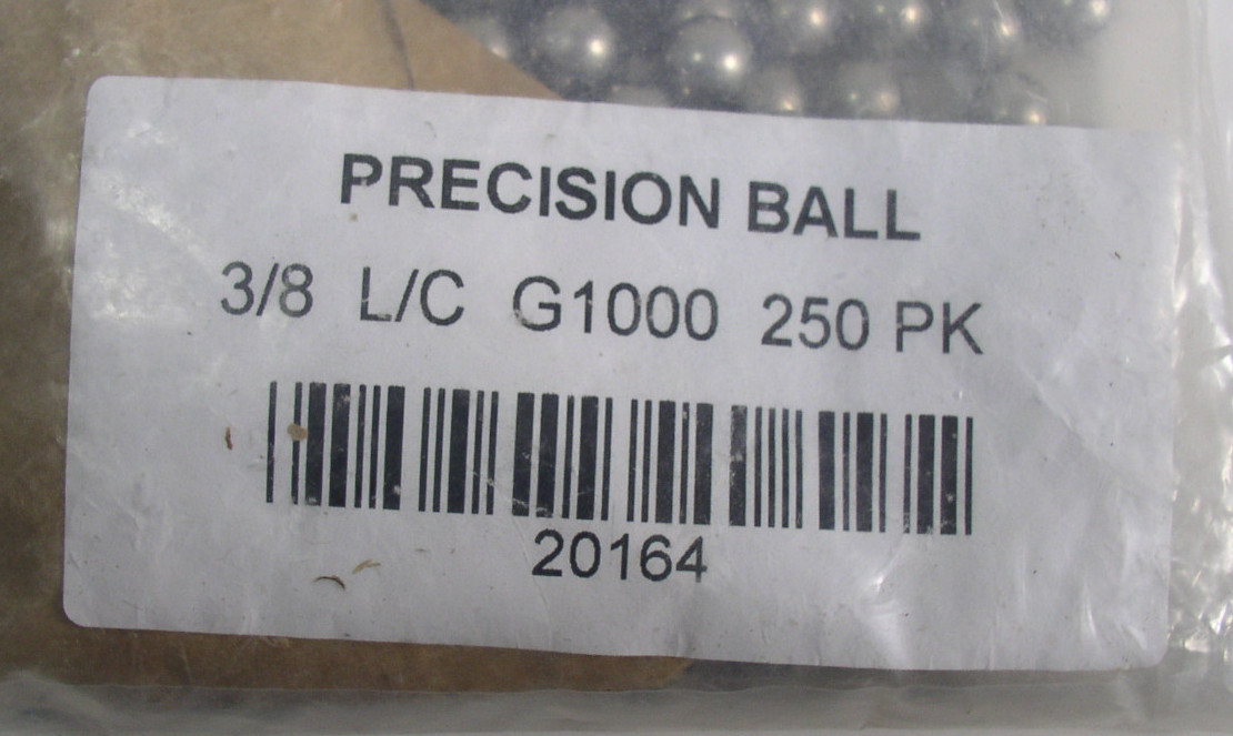 400X Precision Ball Bearing 3/8″ L/C G1000 Steel 20164