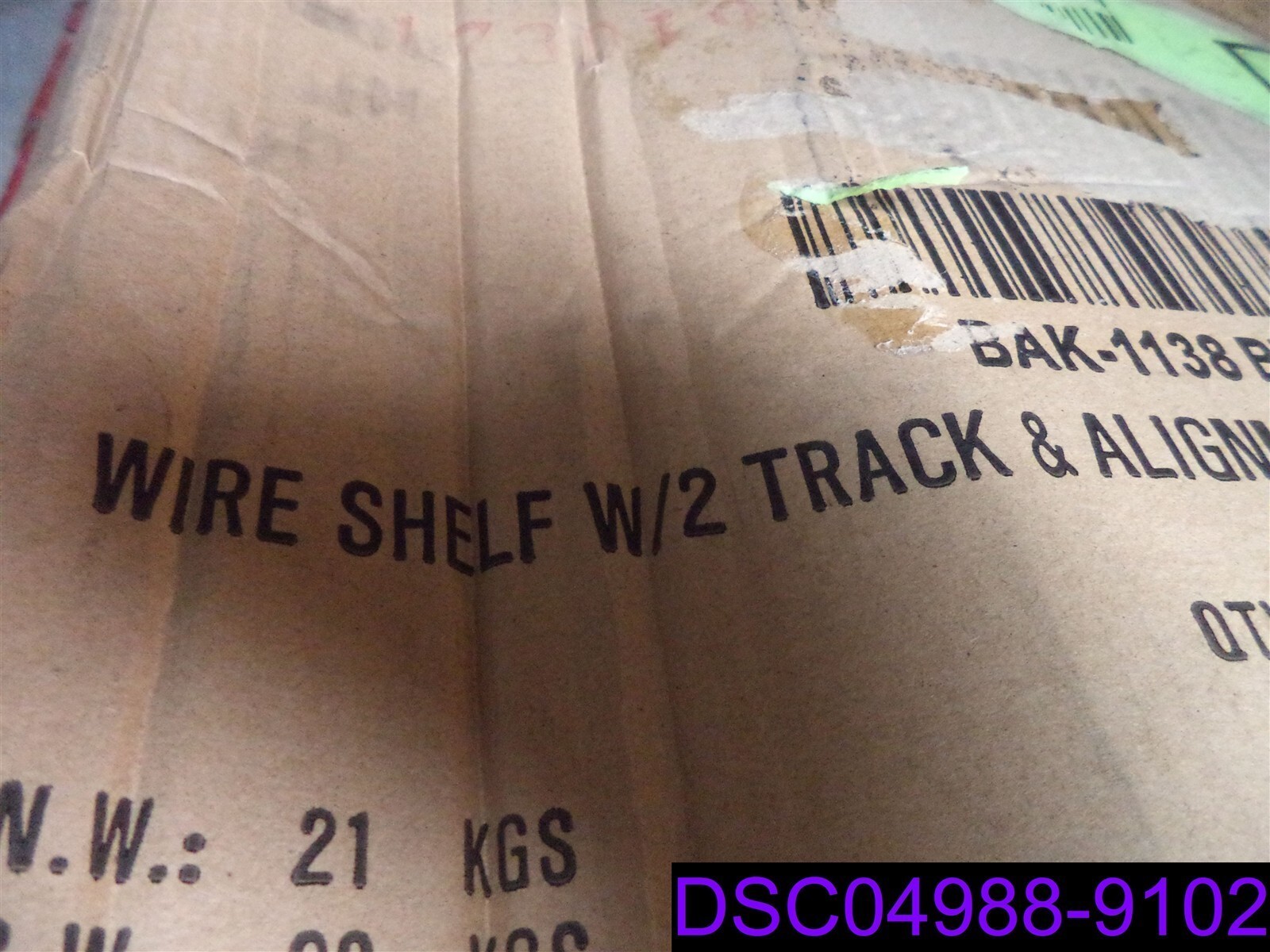 QTY=5 MARCO WIRE SHELF WITH 2 TRACK & ALIGNMNT PIN HOLE BAK-1138BVB- NEW