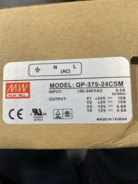 Mean Well QP-375-24CSM Input: 100-240VAC 6.0A